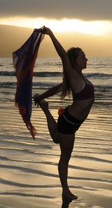 Amber Dawn doing yoga in Punta Banda, Baja California